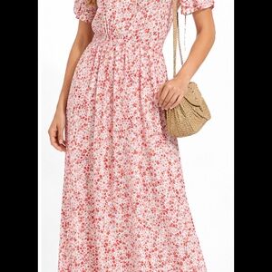 Floral Red and White Maxi Dresses